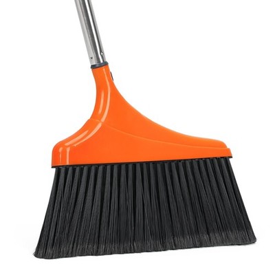 Heavy-Duty Angle Broom for Floor Cleaning with 52'' Long Handle Stiff Bristle ...