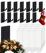 14 Pcs Towel Hooks with Removable Strips for Hanging, Adhesive Wall Heavy Dut...