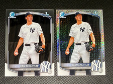 CAM SCHLITTLER 2025 Bowman Chrome 1st Bowman Mojo Refractor+Base Combo4 Yankees