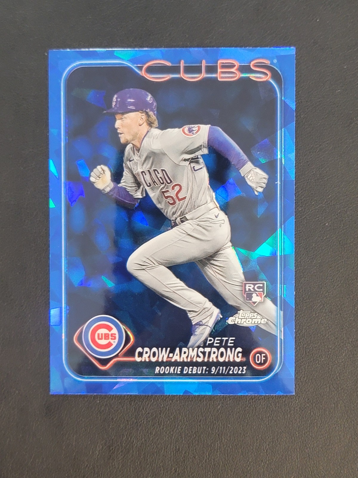 PETE CROW-ARMSTRONG 2024 TOPPS CHROME UPDATE SAPPHIRE ROOKIE DEBUT RC