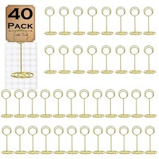 40 Pcs Place Card Holders Table Number Holders Wire Photo Stands for Wedding
