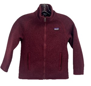 Patagonia Girls Better Sweater Burgundy Full Zip Sz Youth Small