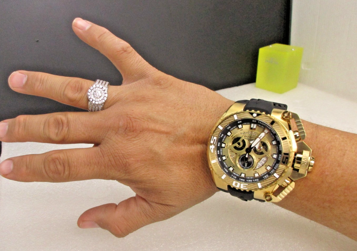 Invicta Sea Hunter full size Men's Watch 57/69mm Gold tone 49610
