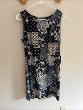 NWT Tommy Hilfiger Women's Bali Patchwork Sheath Dress Navy White Size 10