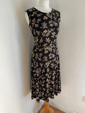 Ralph Lauren midi Dress XS VGC belted Women's floral print jersey stretch A line
