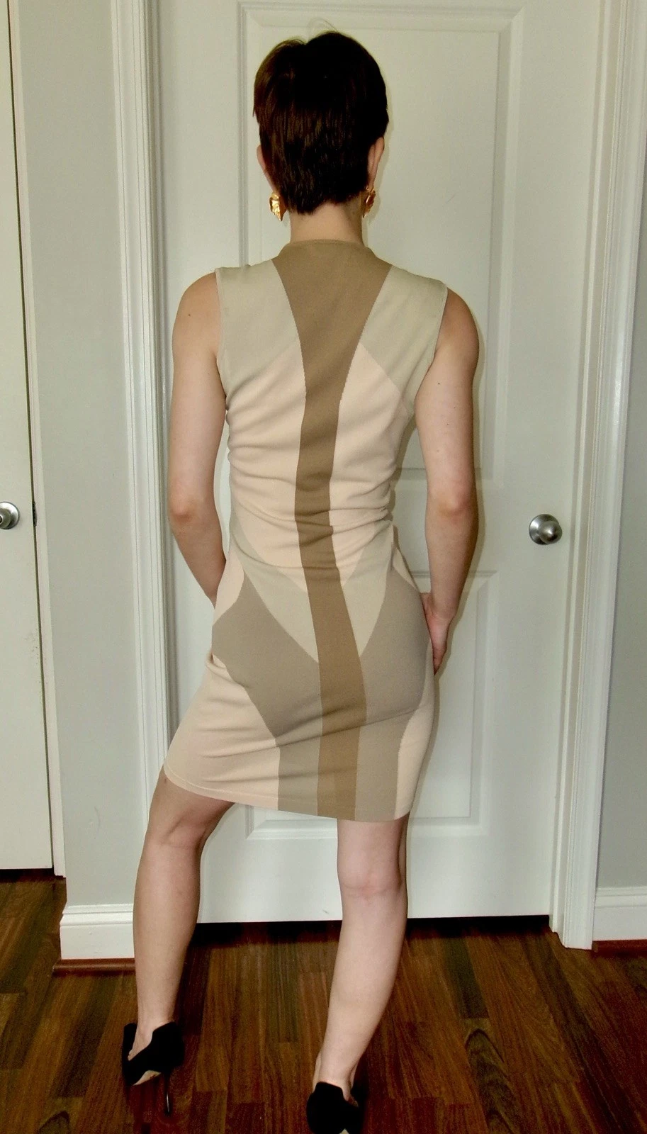 Abito in maglia ottica Alexander McQueen Resort 2009 look passerella 3 (taglia XS)