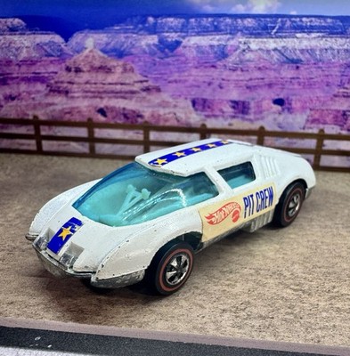 Hot Wheels Redline 1971 Pit Crew Car White Enamel, Original Decals