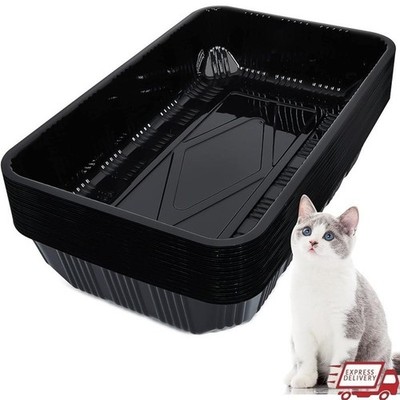 30 Pack Disposable Cat Litter Trays Reusable Plastic Small Pets Travel New