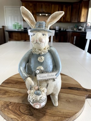 Easter Decor Heather Myers Langley Bunny Vintage Style Figurine ESC & Co 10'' EUC