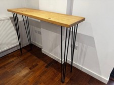 Handmade Rustic Breakfast Bar – Reclaimed Wood & Hairpin Legs
