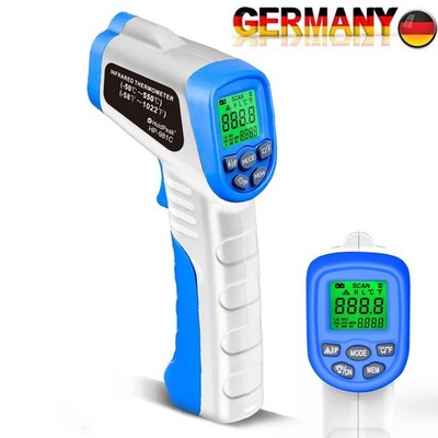 Infrarot Laser Thermometer  einstellbarer Emissionsgrad Alarm Datenlogger