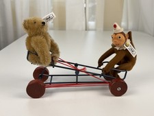 Steiff Animal 400872 Wiwag Teddy Bear and Monkey 18 x 26 cm. Excellent Condition