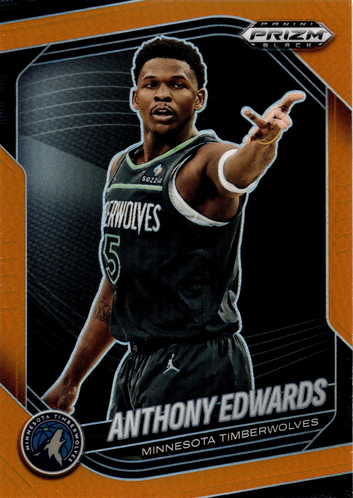 2024 Prizm Black Anthony Edwards 17 Orange /49 Minnesota Timberwolves