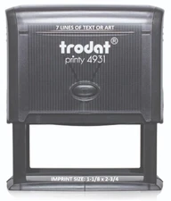 Trodat 4931 - 7 Lines of Text or Artwork - Custom Rubber Self-Inking Stamp