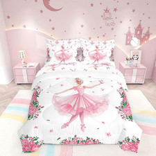 Full Comforter Sets 7 Pieces Princess Sheets Full Size Sheets for Girls Ballet D