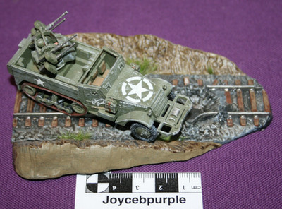 Matchbox M16 Halftrack Maßstab 1:76 Modell vorgebaut AA Diorama.