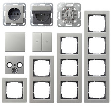 Gira E2 System 55 Edelstahl Rahmen Schalter Steckdosen Wippen - zur Auswahl