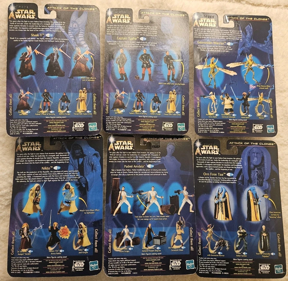 Lote 6 FIGURAS STAR WARS 2002 El Ataque de los Clones Colección 2 TARJETAS LIMPIAS De Colección! Foto 2 de 4