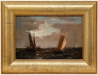 Framed Late 19th Century Oil - Sailing at Sunset