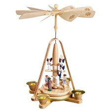 Richard Glaesser Angel Christmas Pyramid | 10.5″ German Candle Carousel