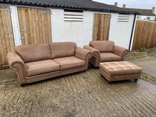 DFS Brown 4 seater + cuddle chair with footstool 🚚