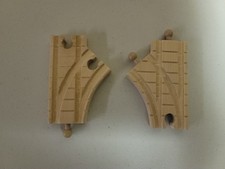 Thomas wooden Railway Train 3 1/2 Inch Curve Switch Tracks Male/Female Clickety