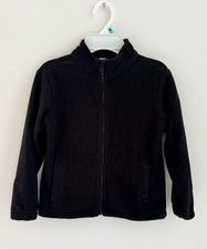 Old Navy Boys Black Fleece Zip Jacket XS 5 Full Zip Pockets Lightweight