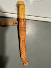 Vintage J. Marttiini Rapala Enscribed Fish Fillet Knife w/Leather Sheath Finland