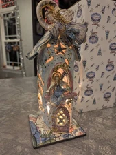 Blue Sky Christmas Collection Heavens Angels Illuminated House- Heather Goldminc