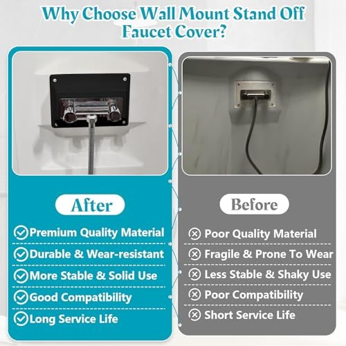 Black Faucet Bezel Stand Off Faucet Cover fits for RV Caravans Shower Plate 