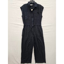 Universal Thread Womens Black Linen Blend Utility Jumpsuit Size 10 NWT 013080193