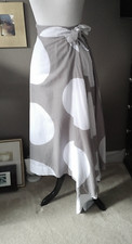 Vivienne Westwood cotton true wrap skirt midi grey white jumbo polka dots RARE 