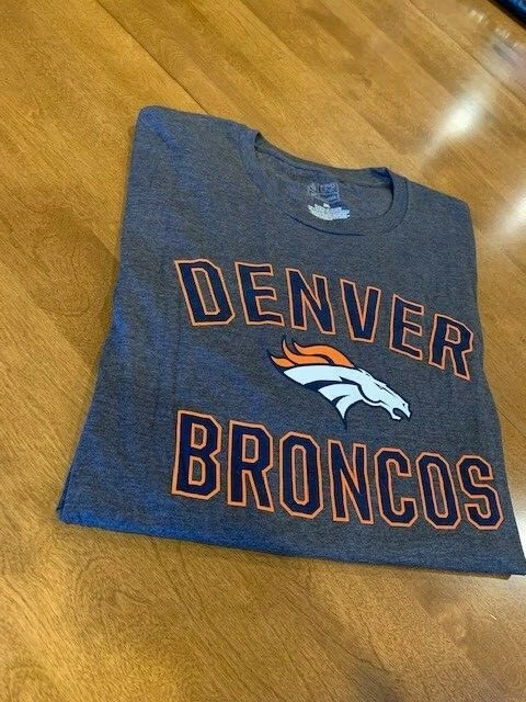 Pro Line Fanatics Denver Broncos NFL серый коротким рукавом рубашка 3XL ~ новый без ЯРЛЫКОВ - Изображение 4 из 4