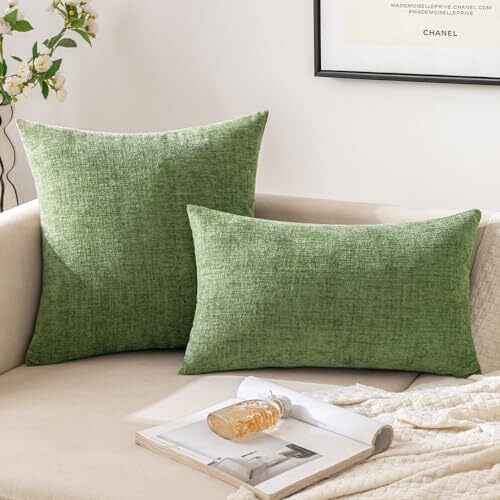 Paquete de 2 fundas de almohada de oruga suave 12x20 pulgadas (paquete de 2) verde salvia - Imagen 6 de 6