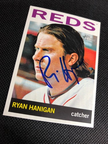 Ryan Hanigan Reds 2013 Signed Autographed Topps Heritage Card #357 ~ COA - Picture 2 of 4