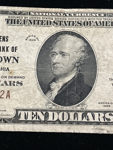 1929 $10 Citizens National Bank LEWISTOWN Pennsylvania National Currency CH#5289 - Picture 5 of 11