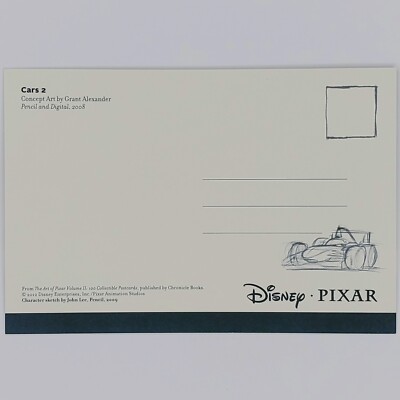 Cars 2 Postcard Disney Concept Art of Pixar Pencil Digital Grant