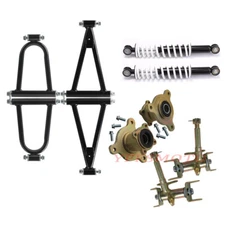 Pair Front Shock Suspension SwingArm Knuckle Spindle Kit for E-bike Scooter Quad