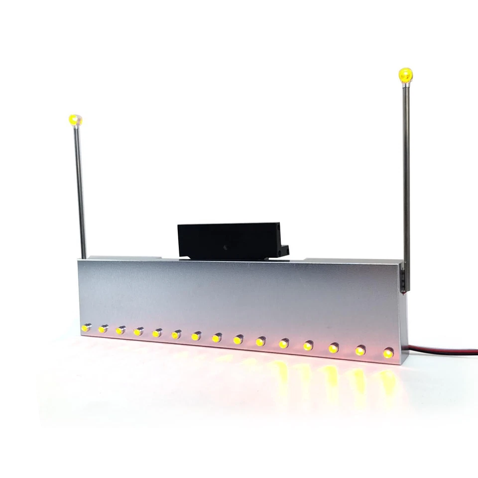 Parachoques delantero de metal 1:14 con luz LED naranja para camión tractor RC 56301 56344 Foto 3 de 4