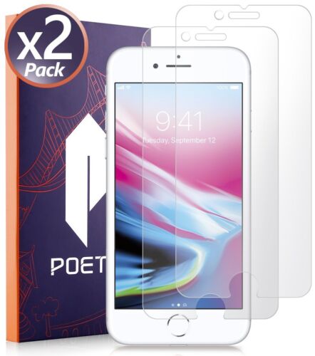 [2-Pack] For iPhone 8 Screen Protector Poetic Full Coverage Tempered Glass Clear - Picture 1 of 6