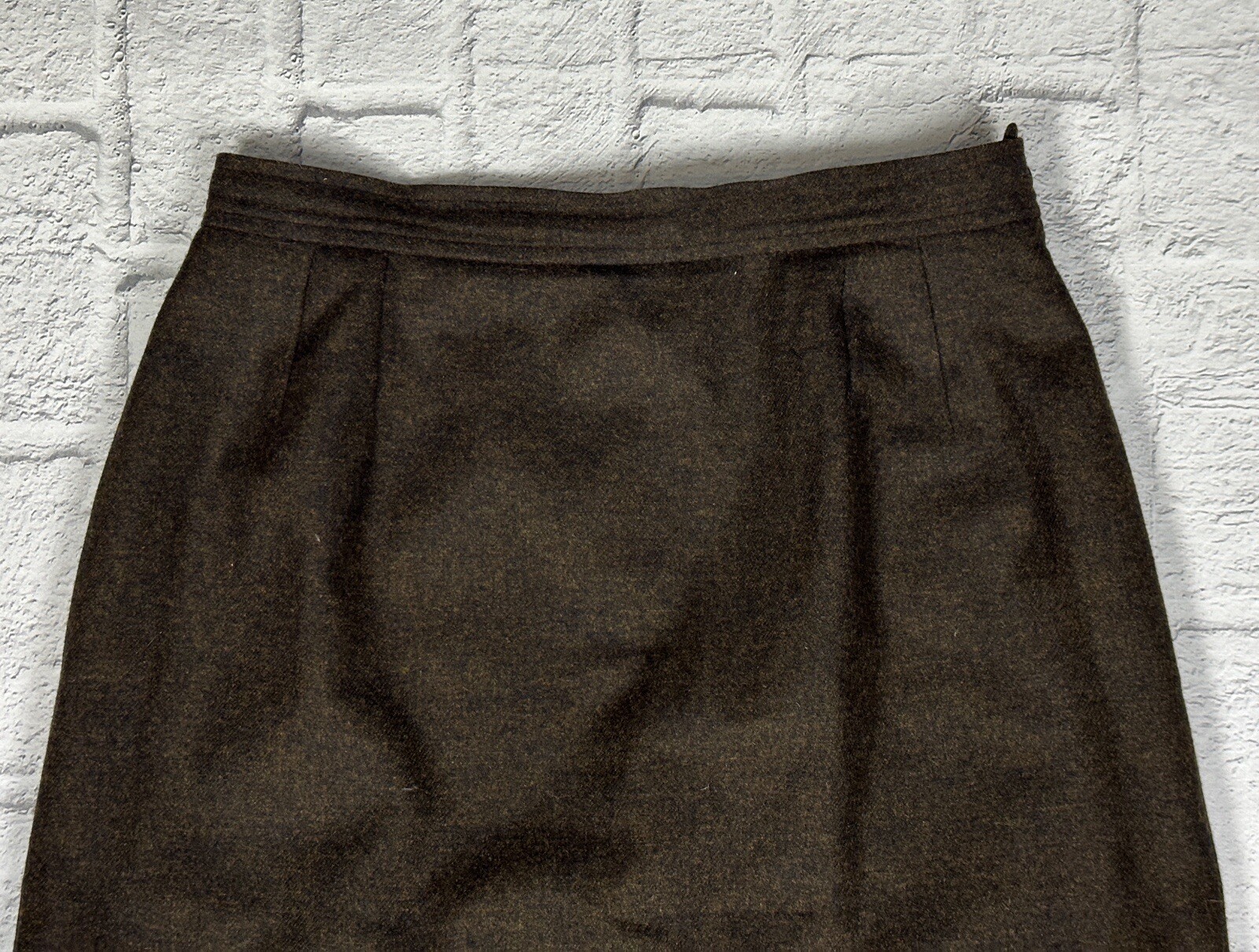 Gonna plissettata lana marrone vintage anni 80 YVES SAINT LAURENT RIVE GAUCHE taglia 40