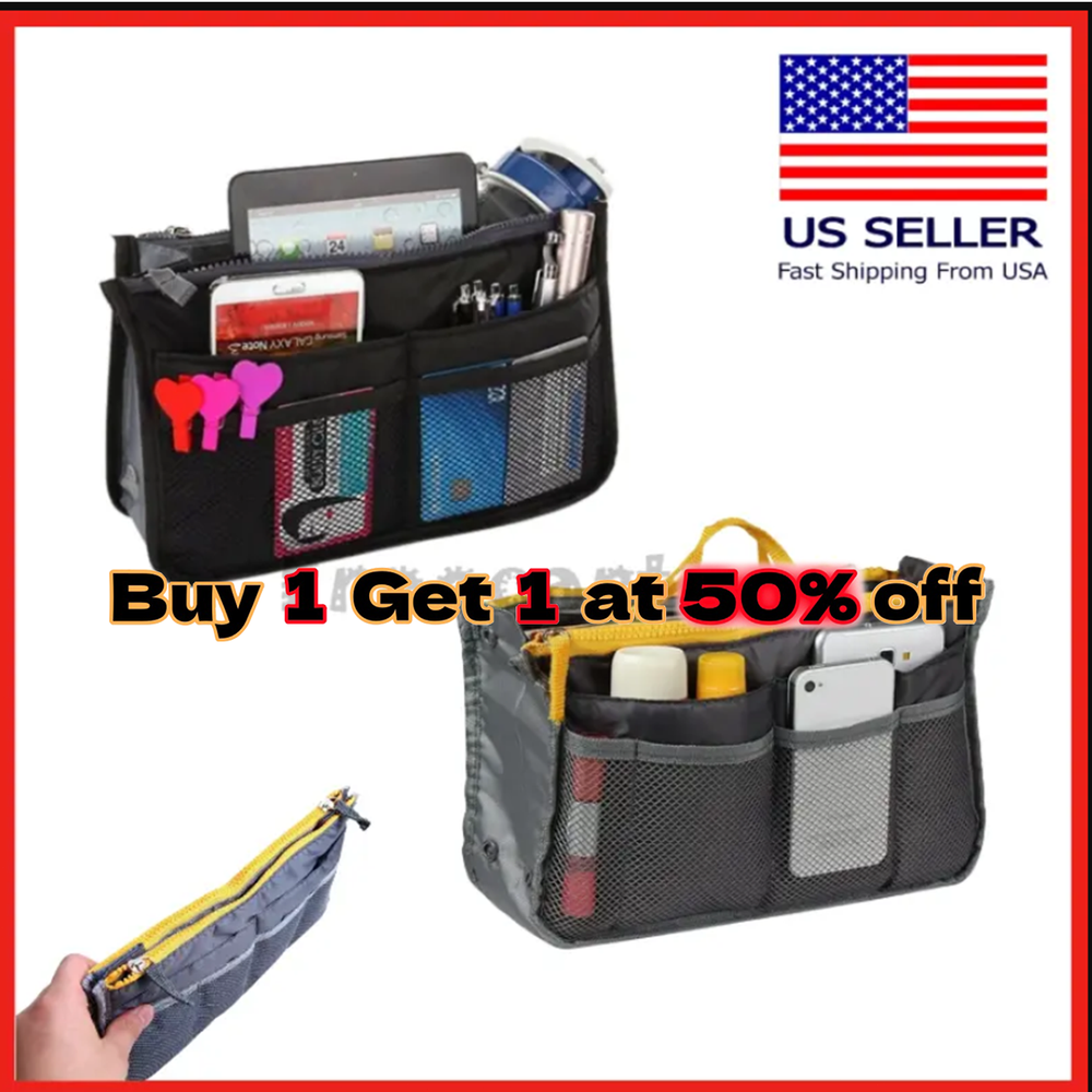 Women Travel Insert Handbag Organizer Purse Large Liner Organizer Tidy Bag New