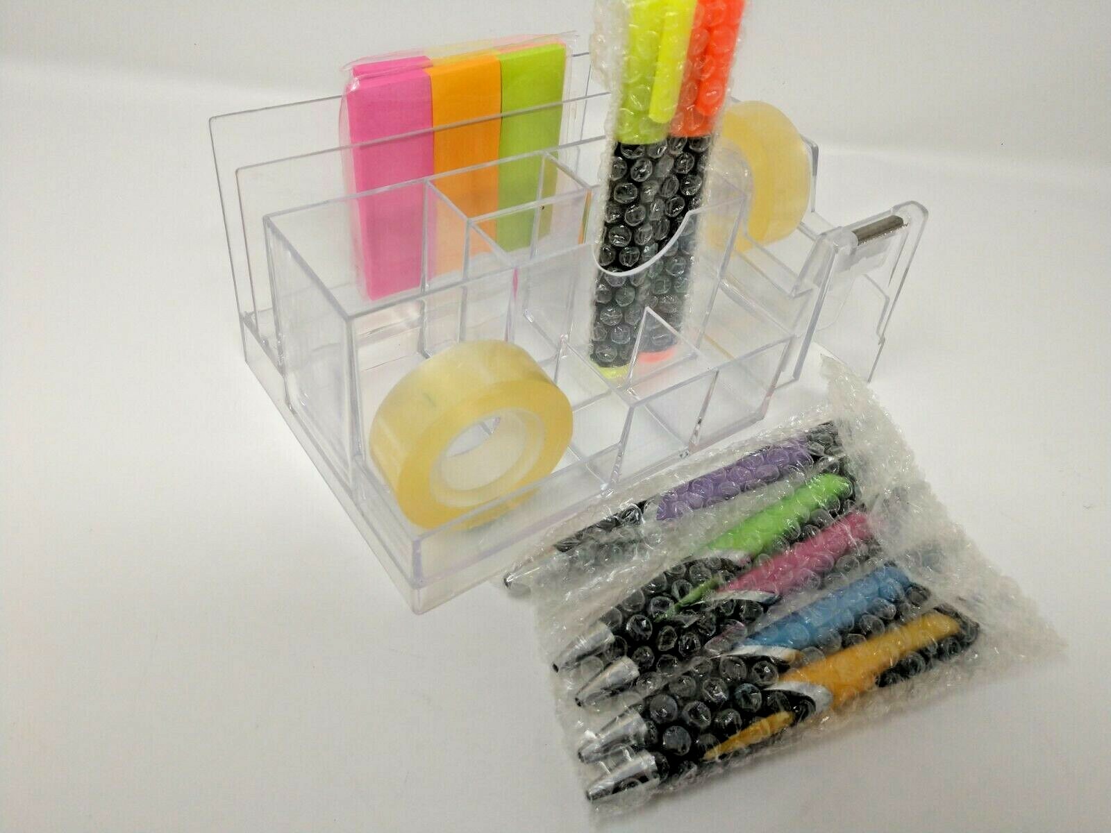  Desk Organizer, Caddy, Pencil Pen Holder , Acrylic Office Supplies storage Kit