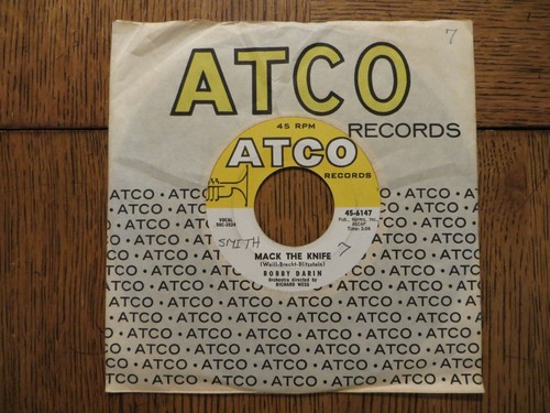 Bobby Darin – Mack The Knife - 1959 - ATCO Records 45-6147 7" Single VG+