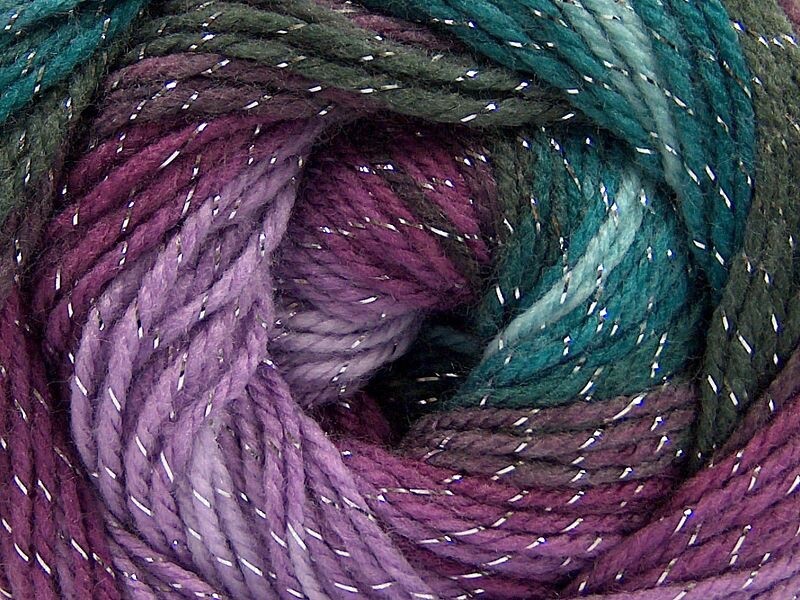 Magic Glitz 80848 Ice Yarns Pastel Rainbow With Silver Metallic Self...