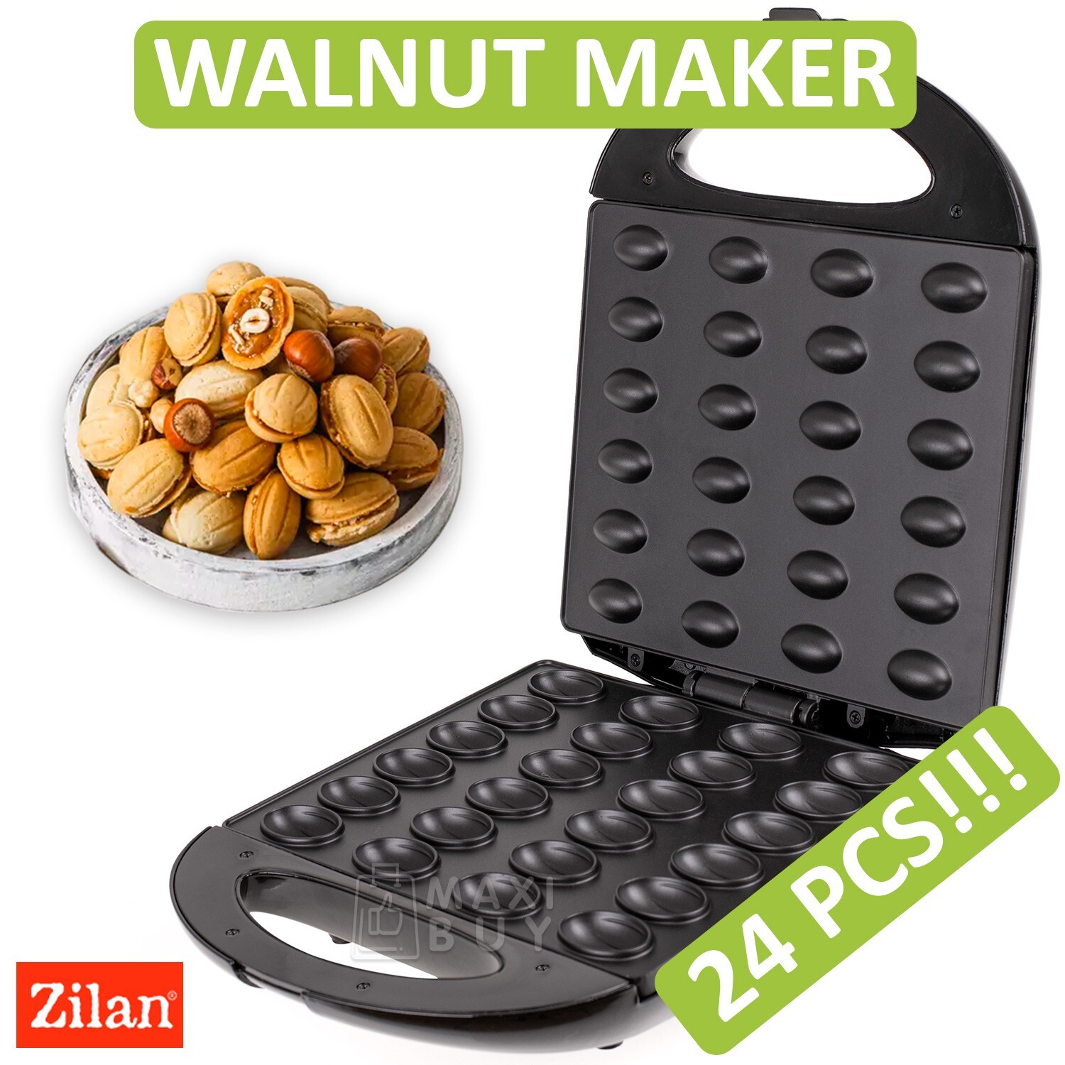 Nonstick Electric Walnut Cookie Cake Waffle Maker with US Plug by Zilan-image