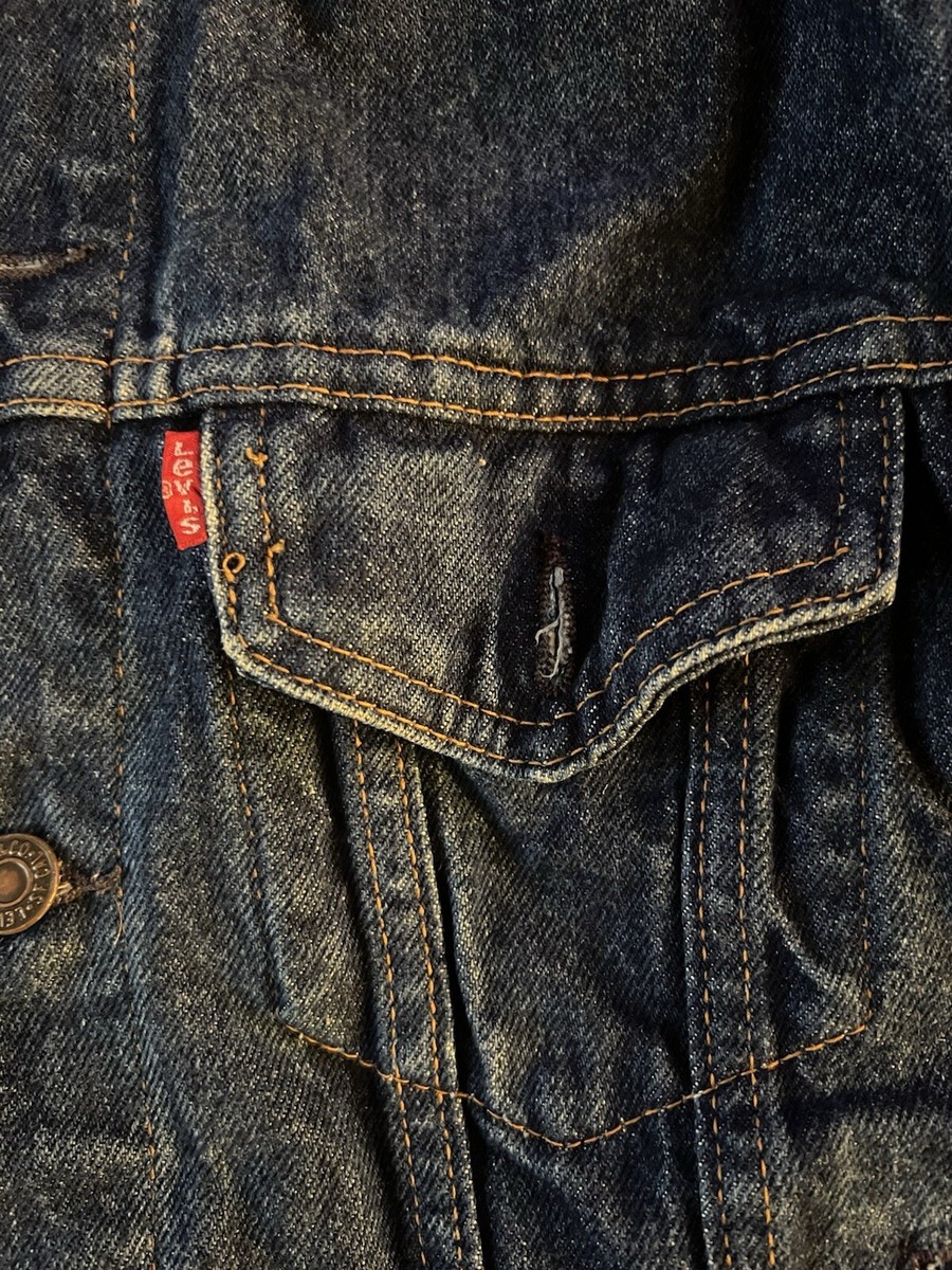 Vintage 80s Levis Type III Size 38 Denim Jacket Made in France