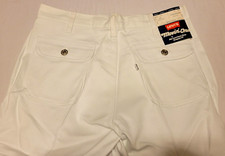 LEVI'S MOVIN ON Vtg 70s White Jeans USA Disco Era 32X32 PANTS New w/Tag NOS Read