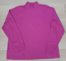 LANDS' END Womens T Shirt Size XL/P Pink Turtleneck Long Sleeves Cotton NEW