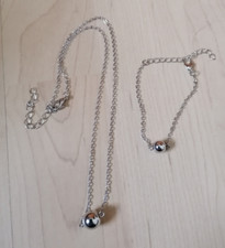 Modeschmuck Set,silberfarben,Kette und Armband,Markenlos,wie neu